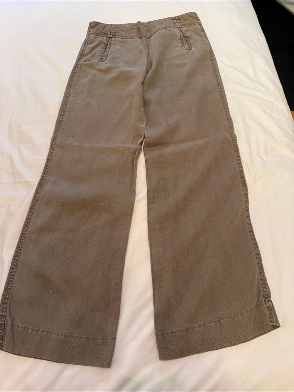 Armani Exchange Taupe Wide-Leg Jeans